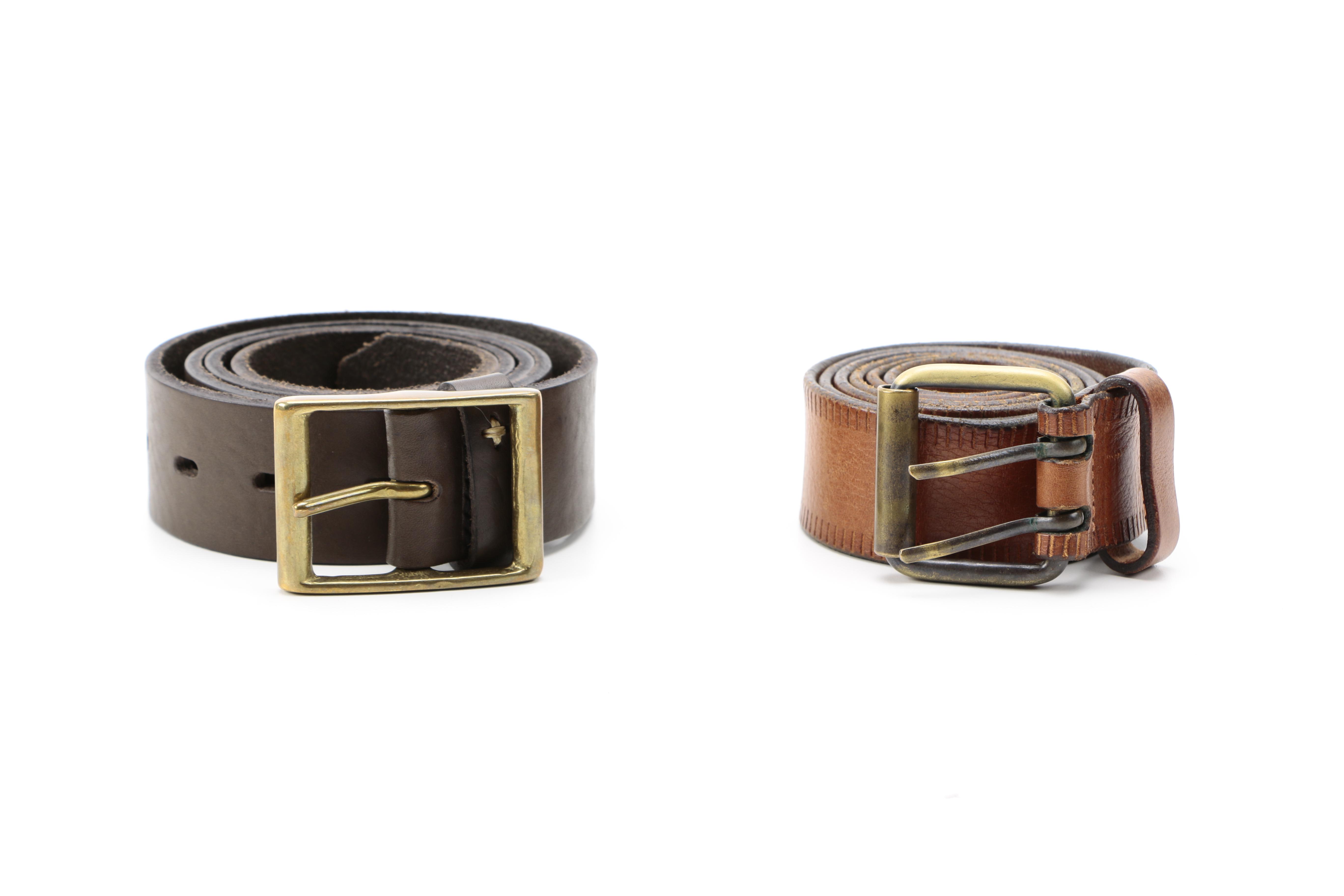 Men's Leather Belts Including Prada and Rag & Bone