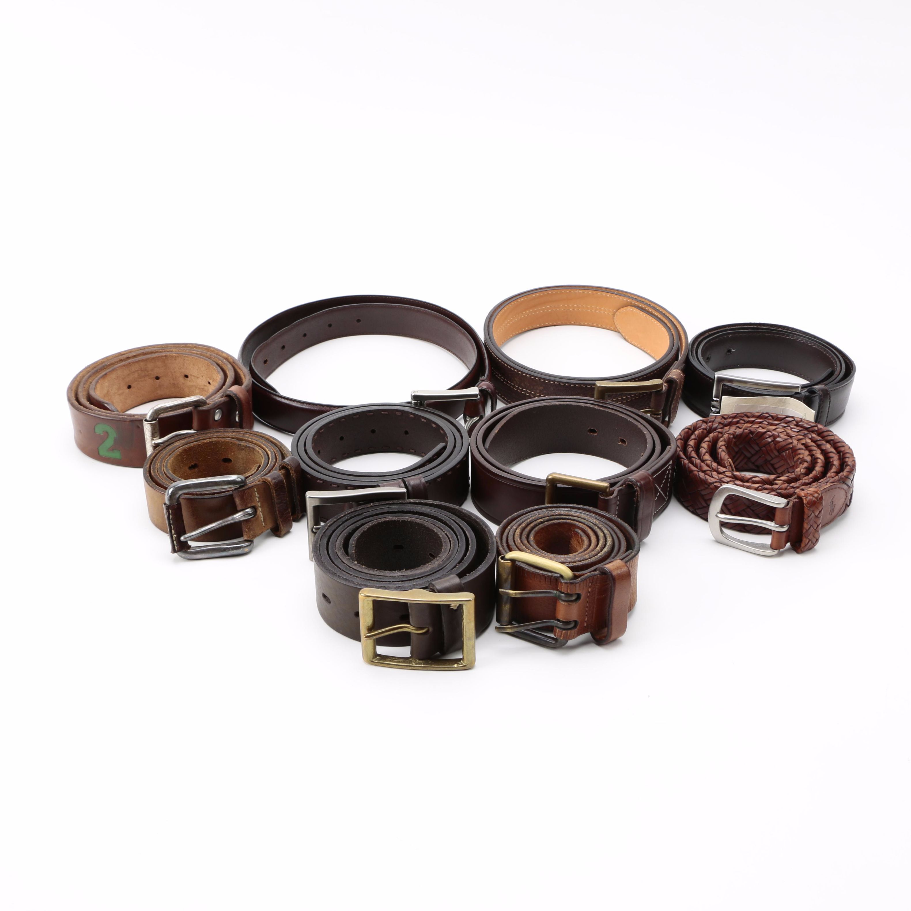 Men's Leather Belts Including Prada and Rag & Bone