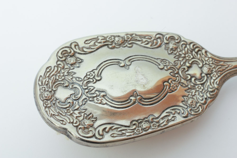 Silver Plate Comb Brush and Mirror Set