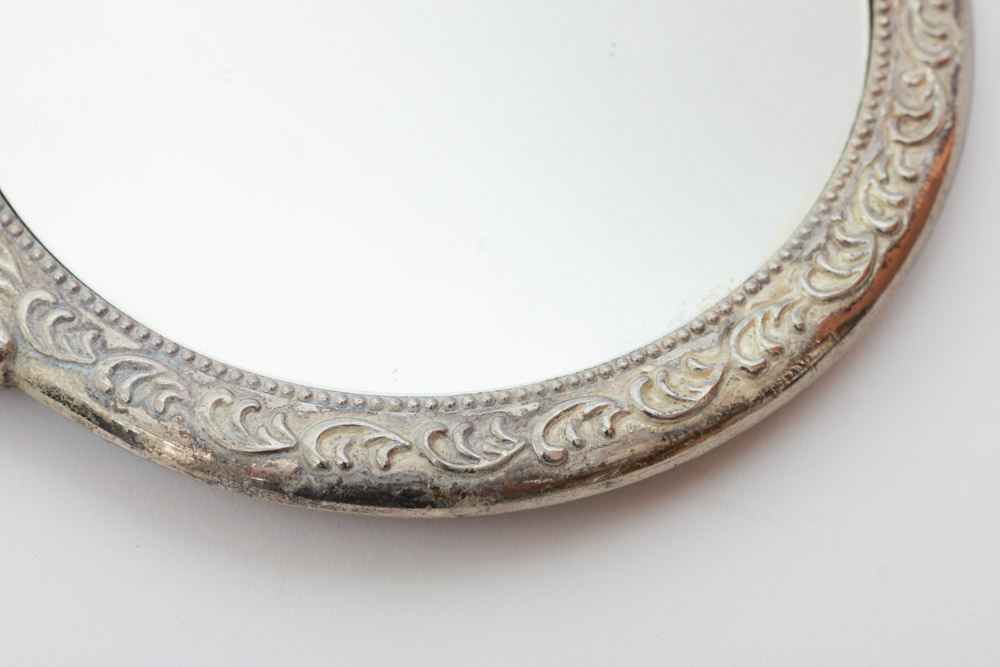 Silver Plate Comb Brush and Mirror Set