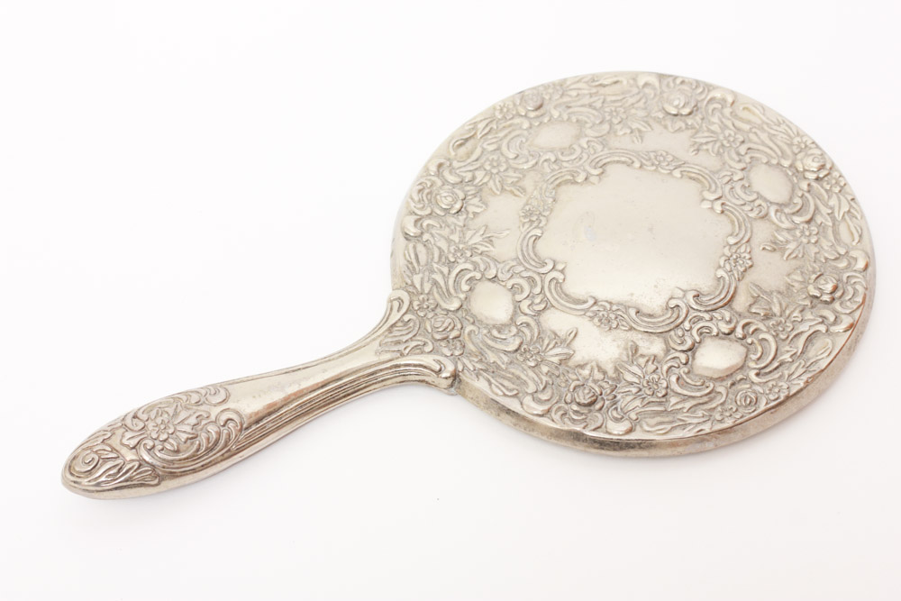 Silver Plate Comb Brush and Mirror Set