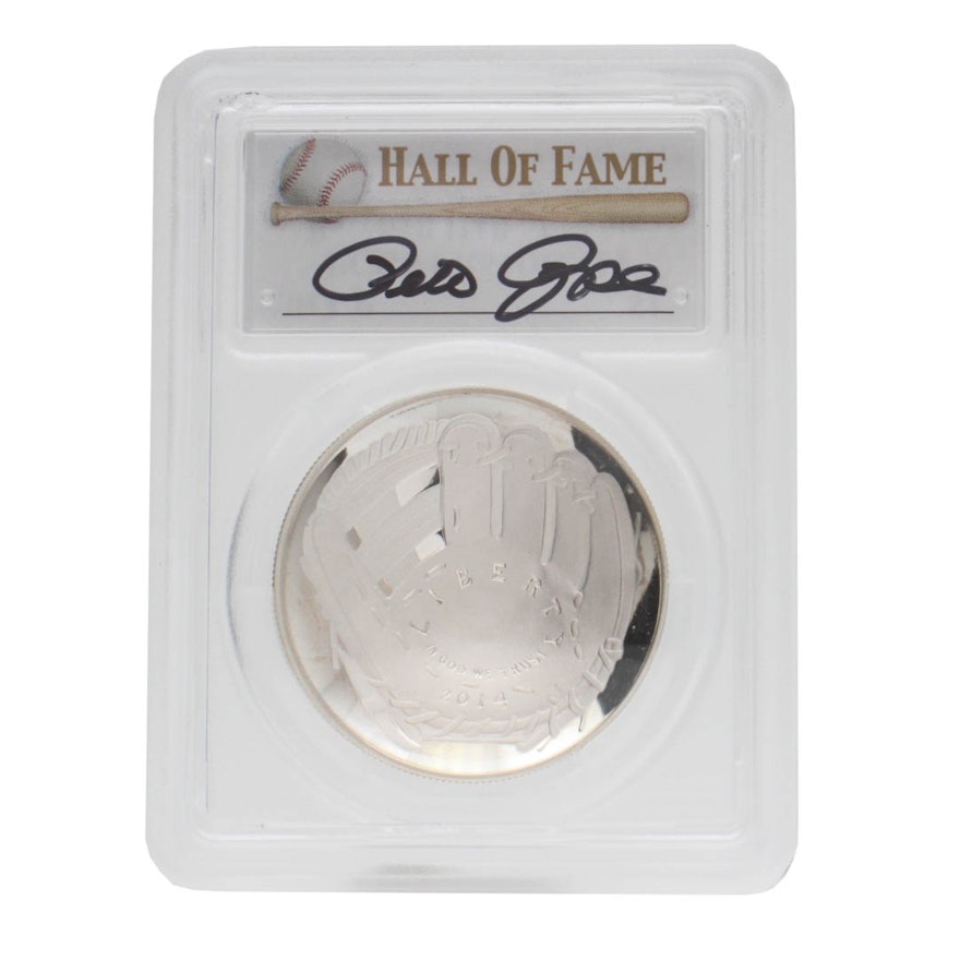2014 Baseball Hall of Fame PCGS PR69 Pete Rose Signed Silver Dollar