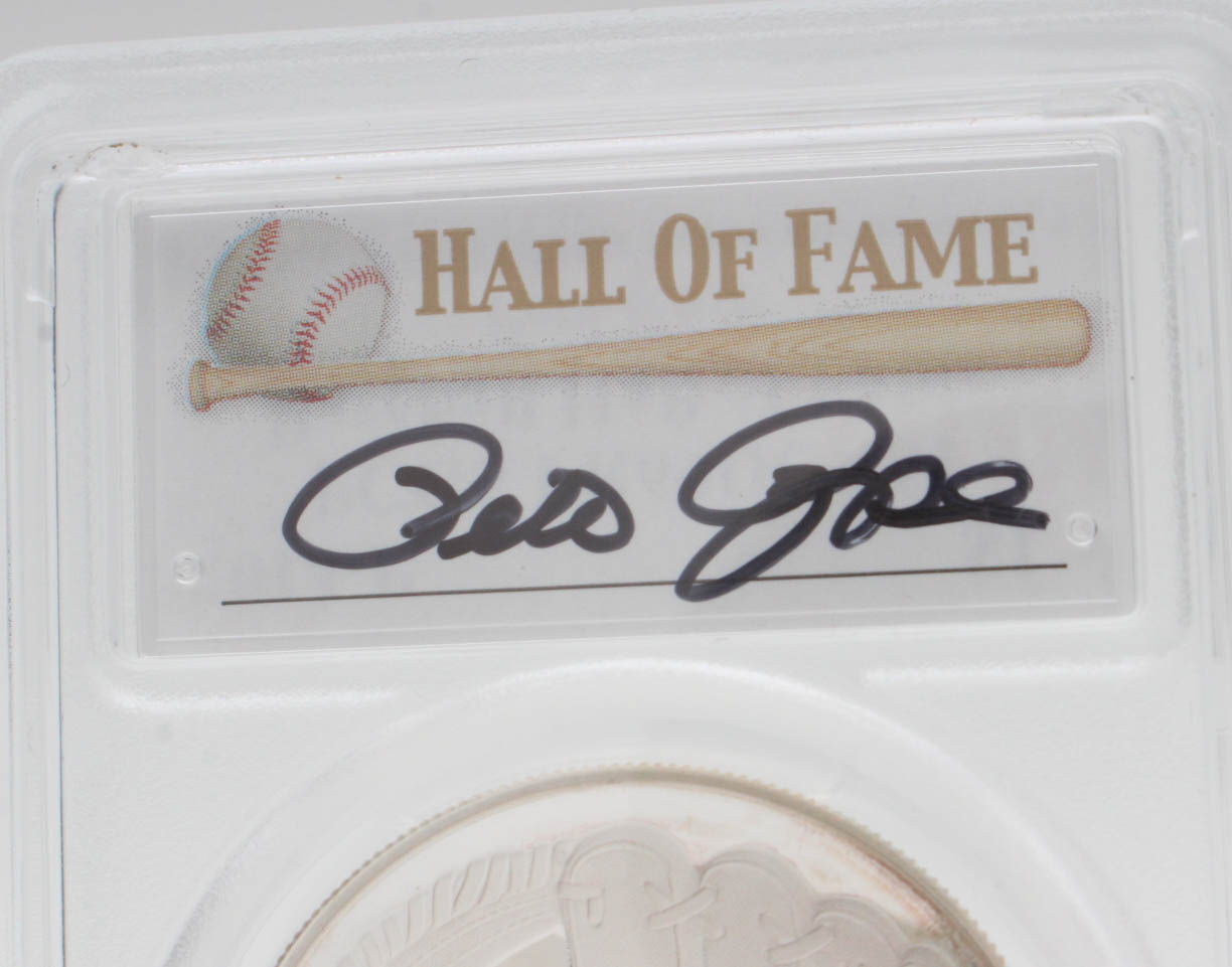 2014 Baseball Hall of Fame PCGS PR69 Pete Rose Signed Silver Dollar