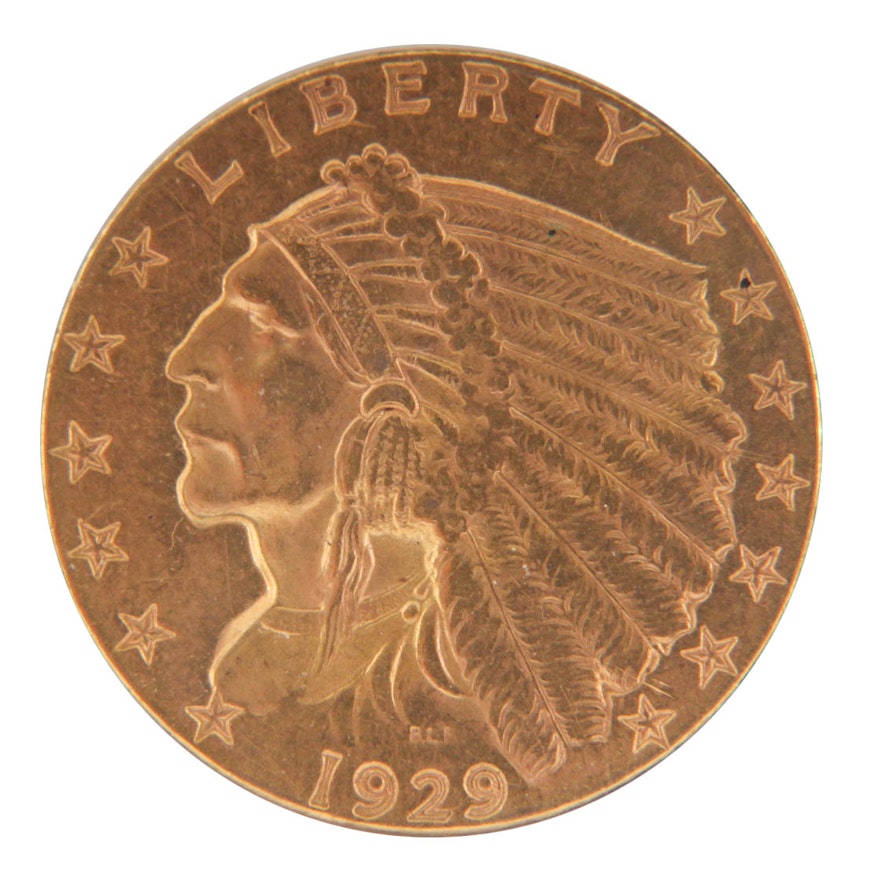 1929 $2.50 Indian Head Gold Coin