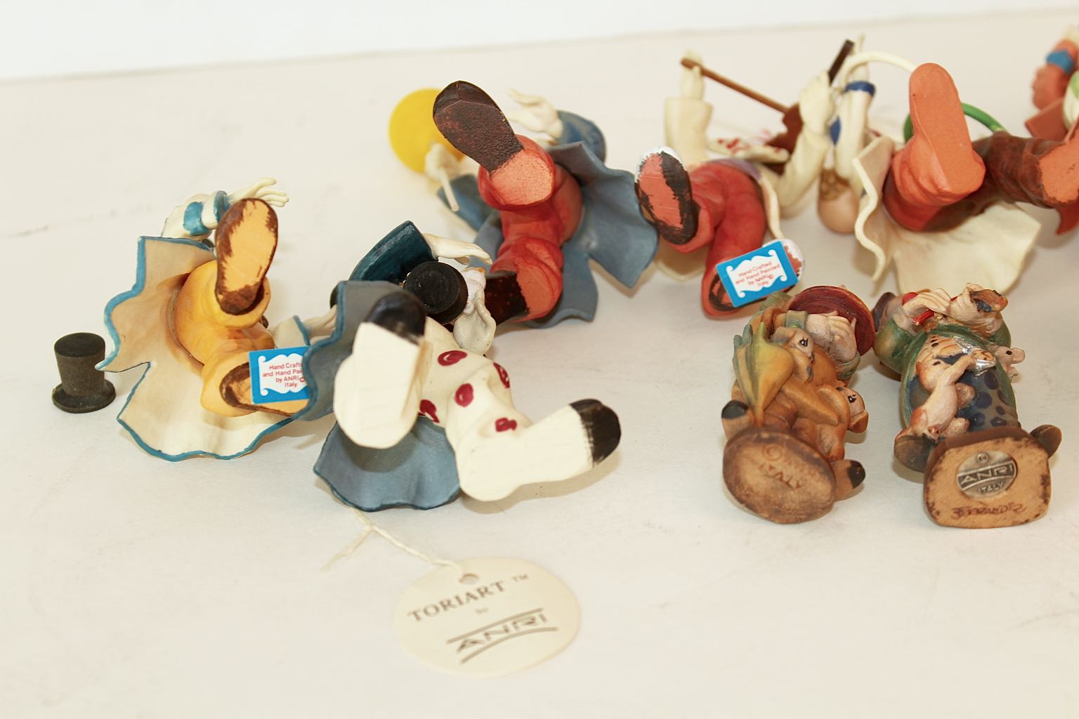 Clown Carved Wood Figurines by Italian Anri Ferrandiz
