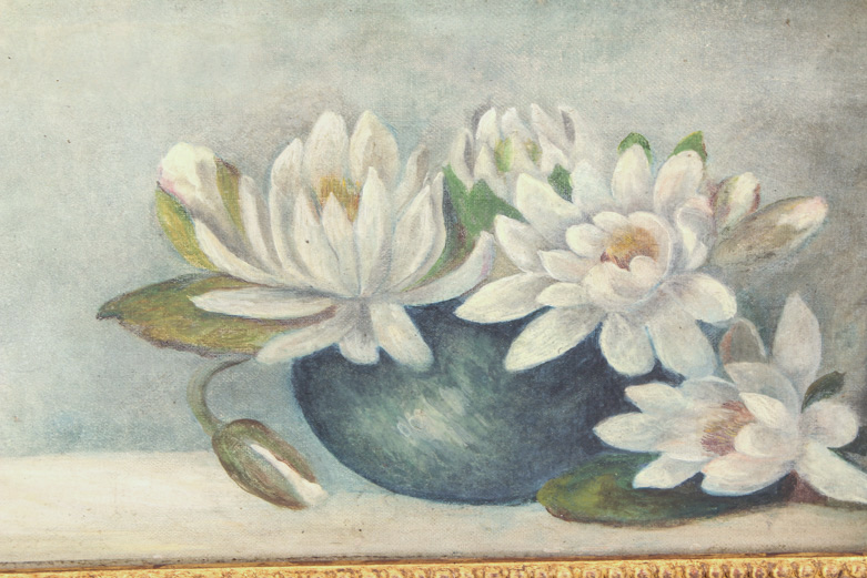Oil Painting on Canvas of Lotus Flowers