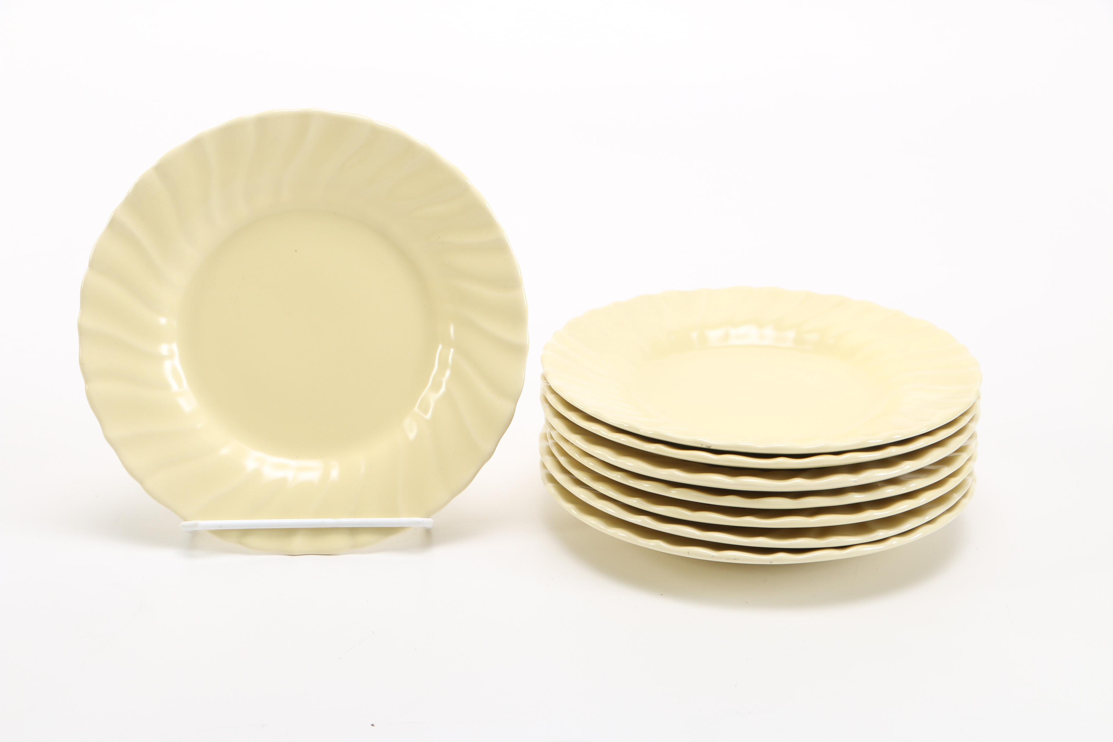 Set of Light Yellow Franciscan Ware in the "Coronado" Pattern
