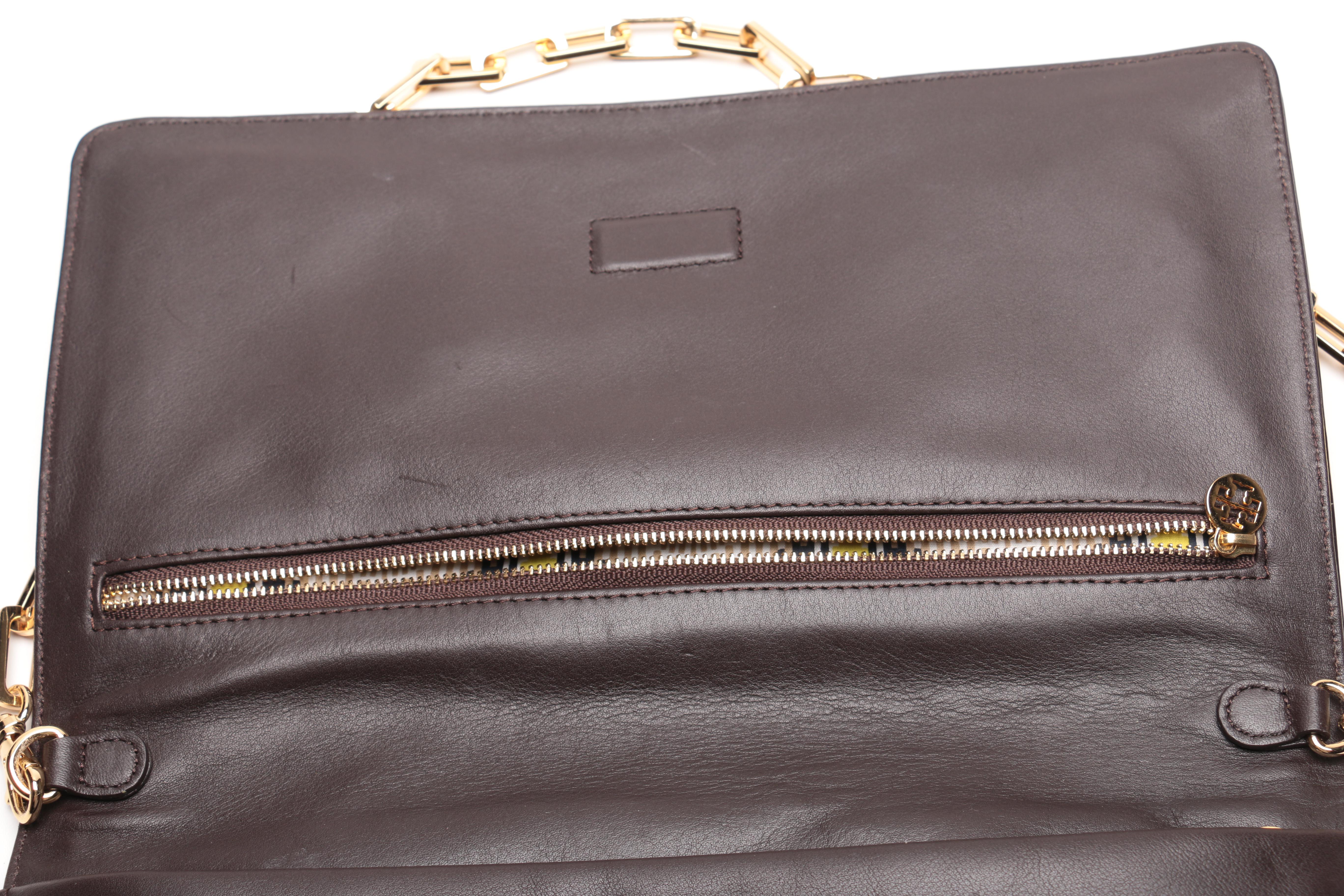 Tory Burch Patent Leather and Raffia Shoulder Bag