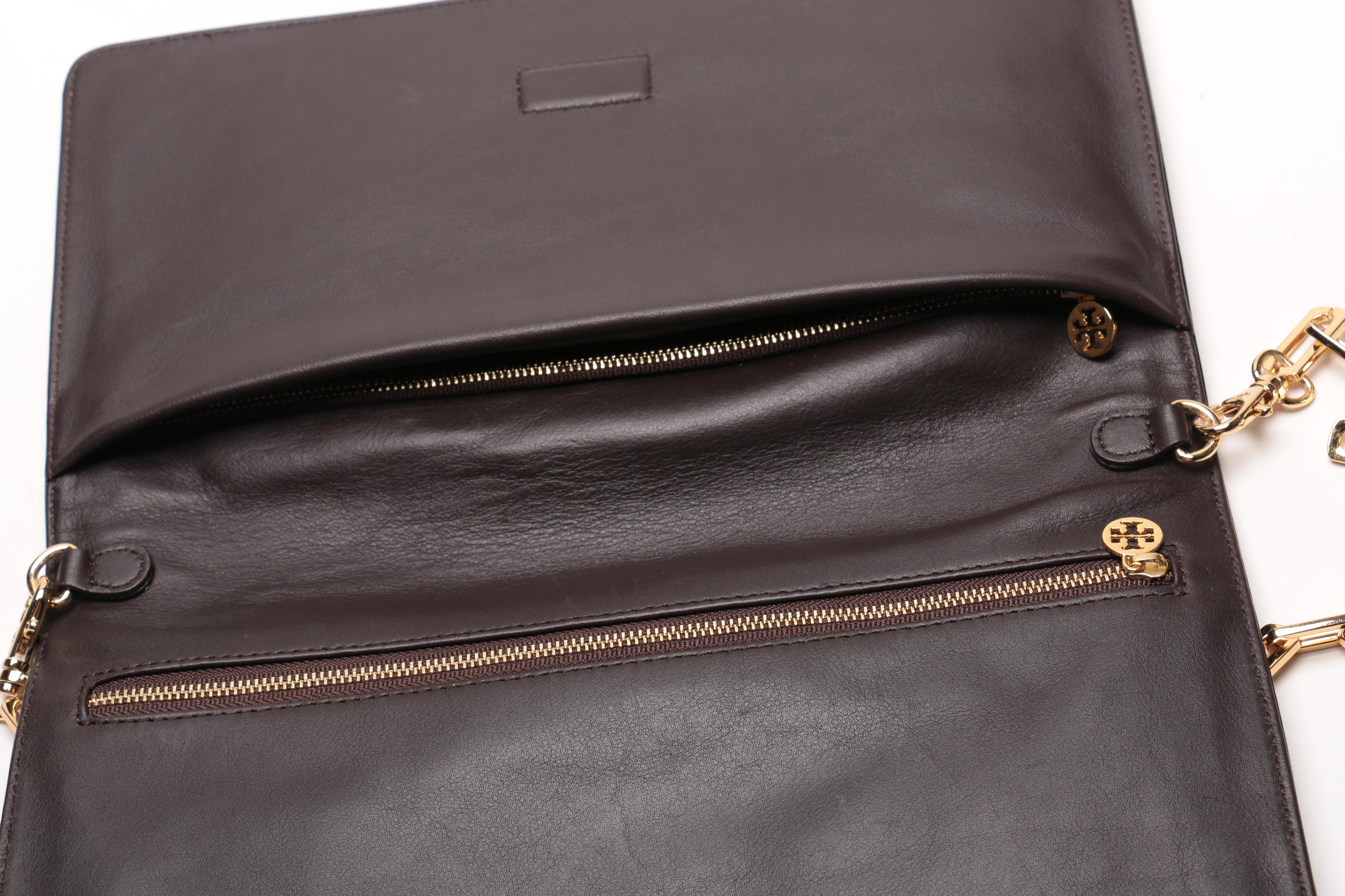 Tory Burch Patent Leather and Raffia Shoulder Bag