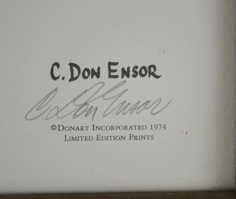 C. Don Ensor "Stubborn As" Signed Offset Lithograph