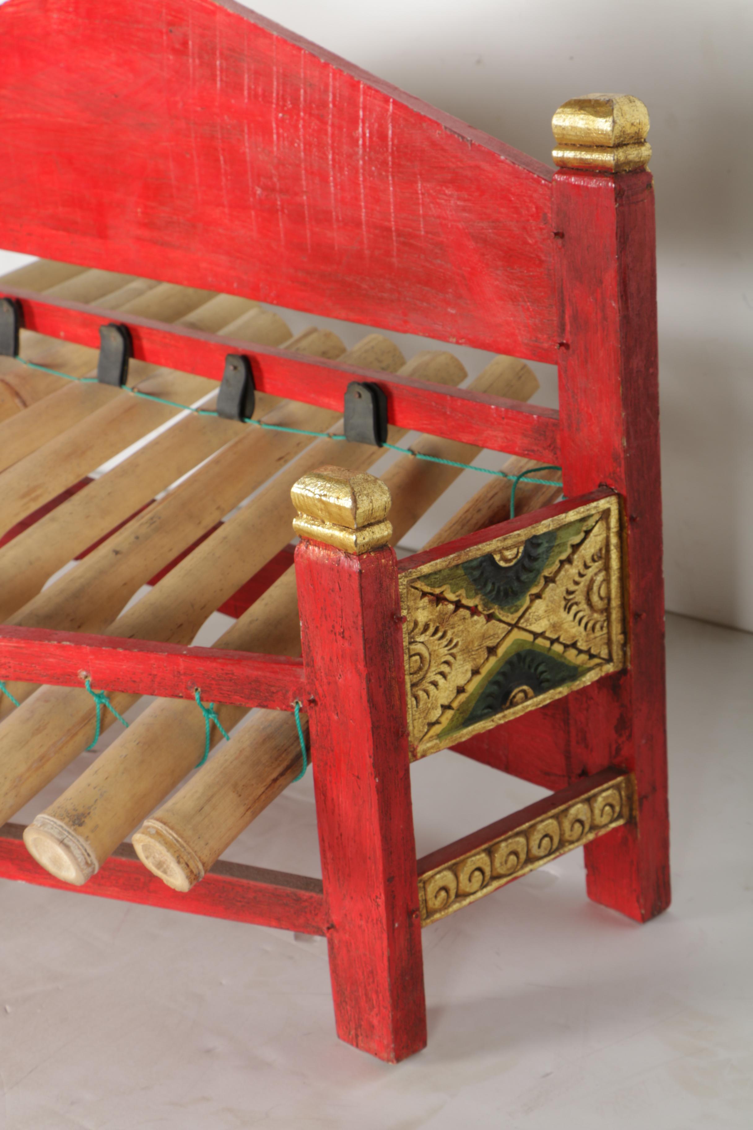 Indonesian Bamboo Key Gamelan Percussion Instrument with Mallet