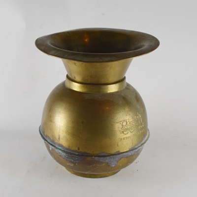 Vintage Brass Union Pacific Railroad Spittoon