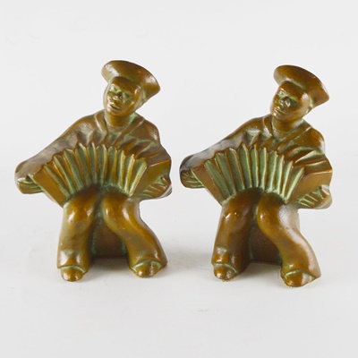 Circa 1925 Rare Hubley Manufacturing Company Brass Bookends