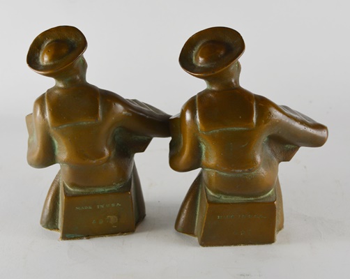 Circa 1925 Rare Hubley Manufacturing Company Brass Bookends