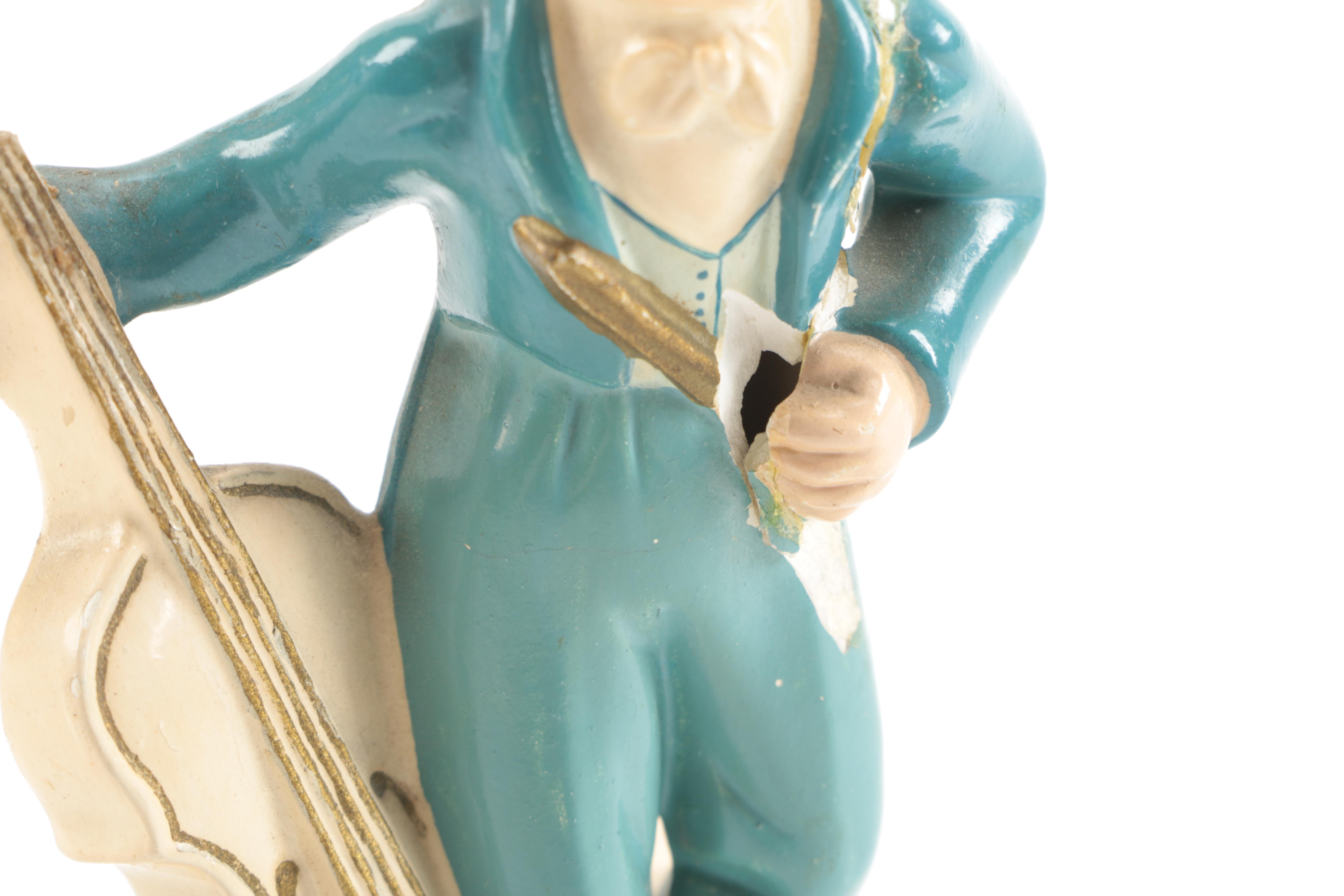 1949 Porcelain Figurine Set Including Boy With Cello by Milburn