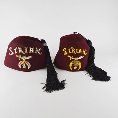 Two Syrian Shrine Caps