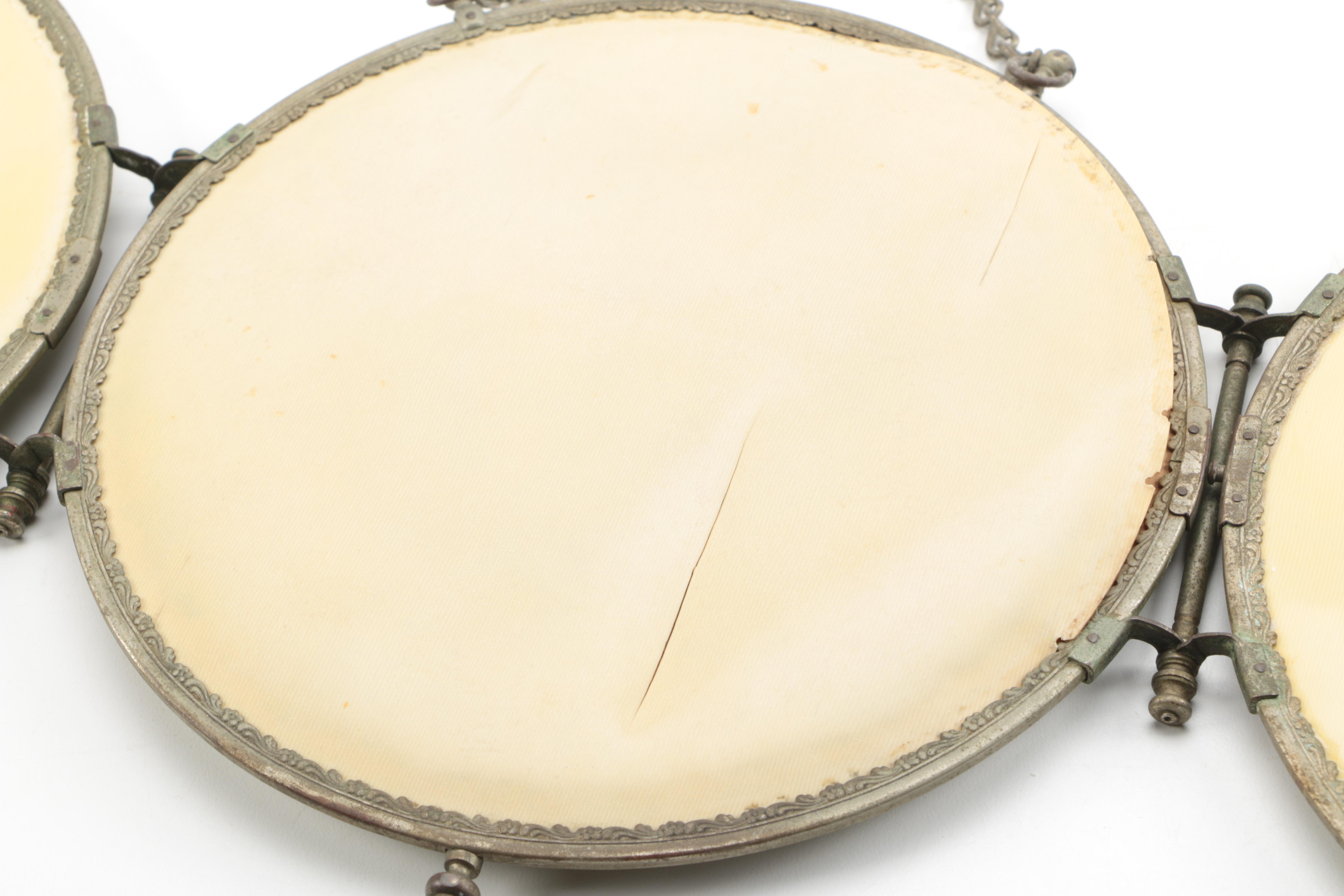 Round Metal Tri-fold Mirror