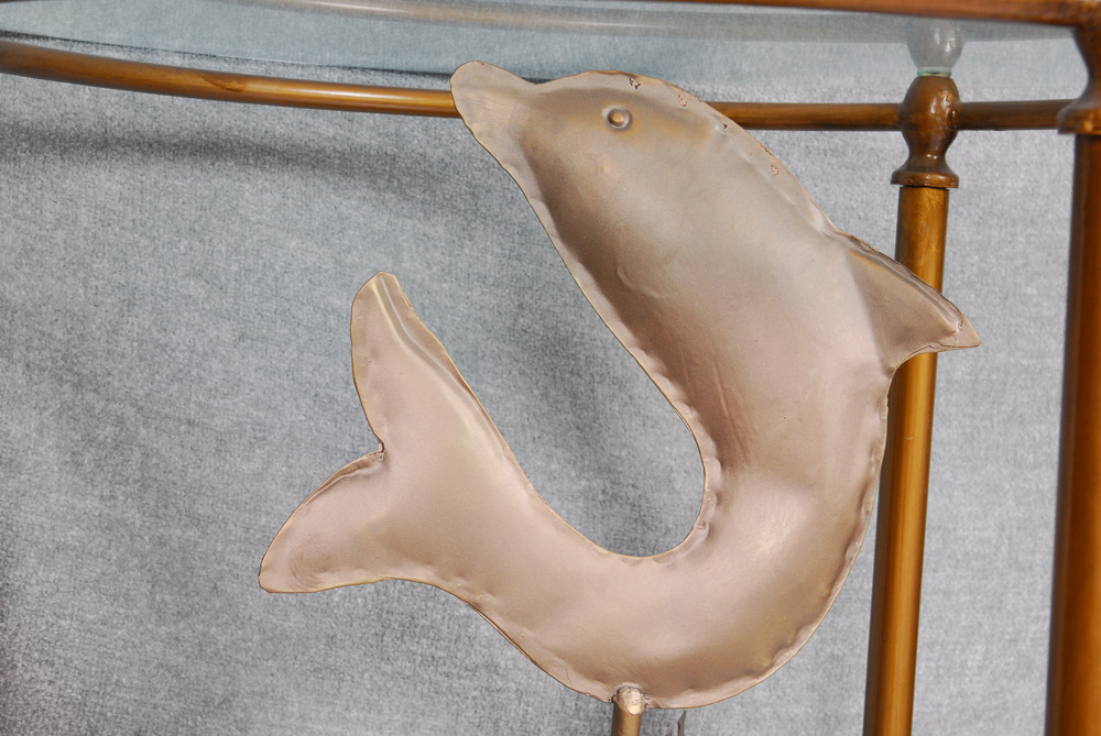 Weather Vane Glass Top Accent Table