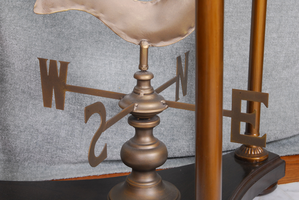 Weather Vane Glass Top Accent Table