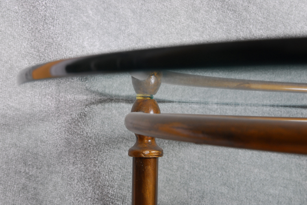 Weather Vane Glass Top Accent Table