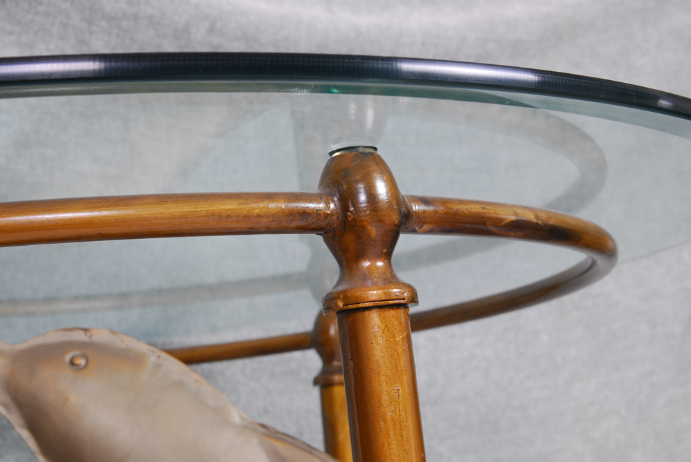 Weather Vane Glass Top Accent Table