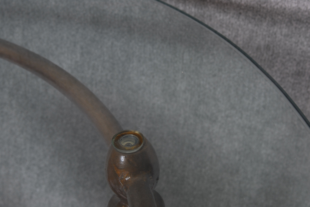 Weather Vane Glass Top Accent Table