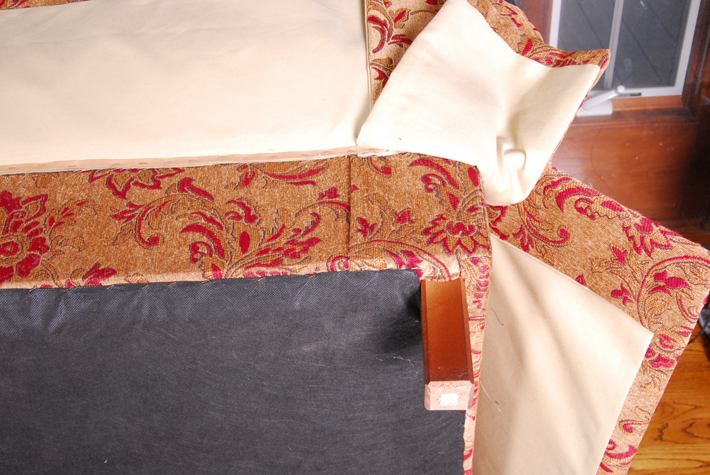 Overstuffed Upholstered Love Seat With Throw Pillows