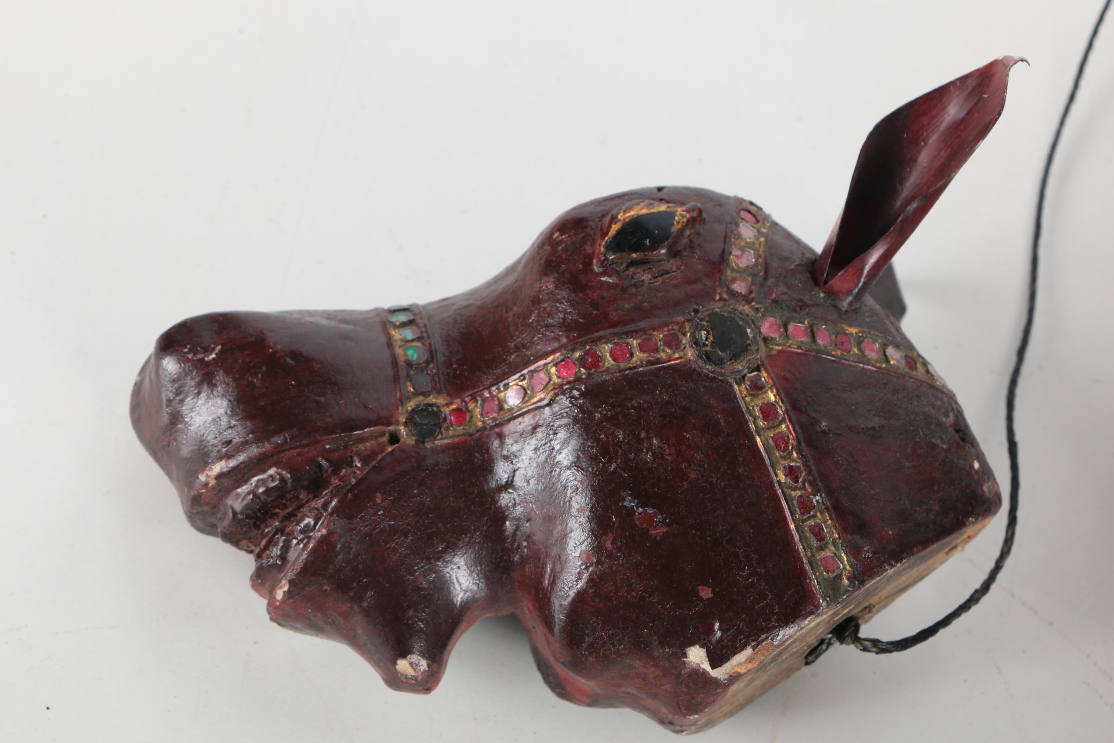 Vintage Carved Wood Marionette of a Horse From Thailand