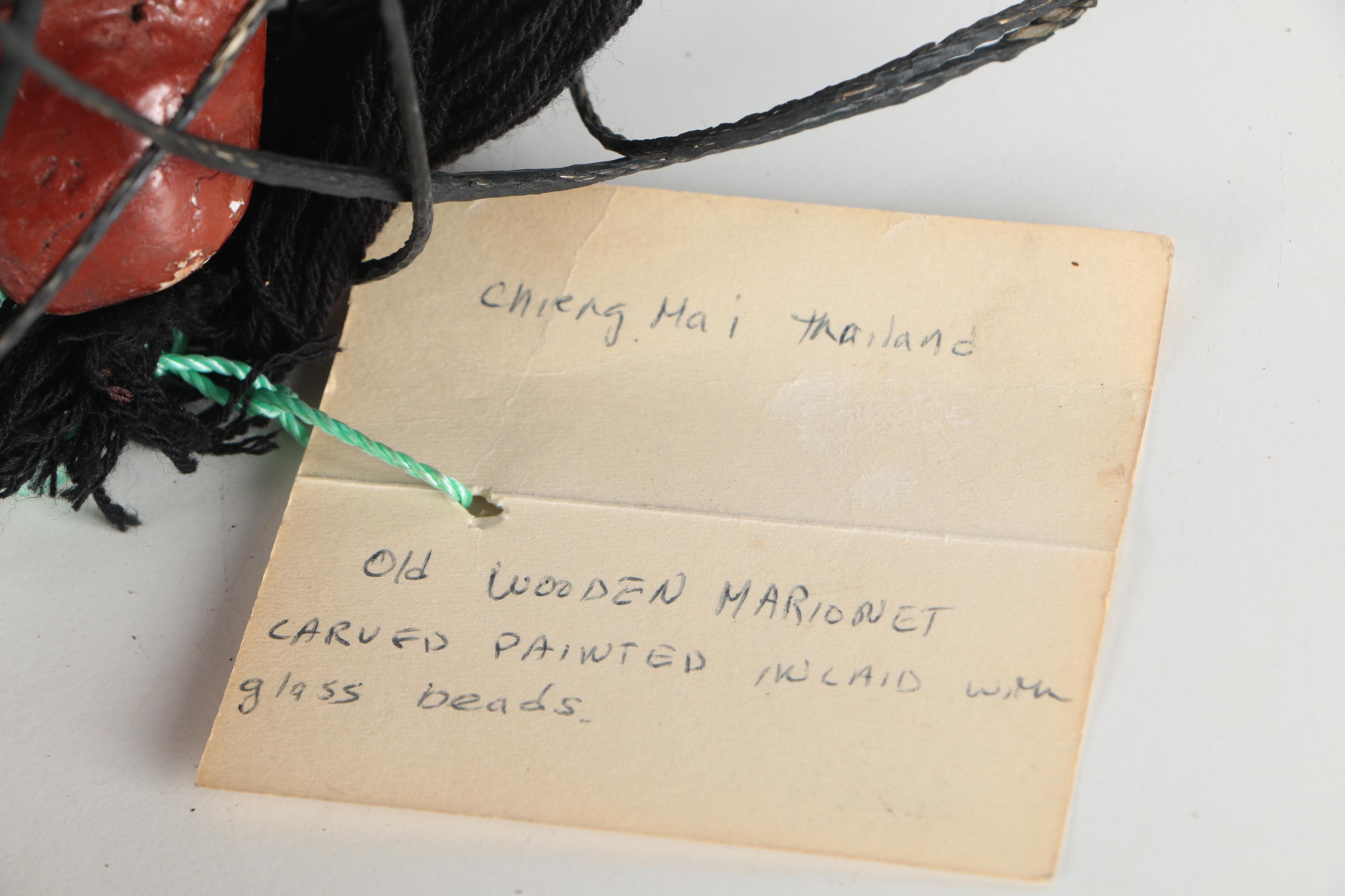 Vintage Carved Wood Marionette of a Horse From Thailand