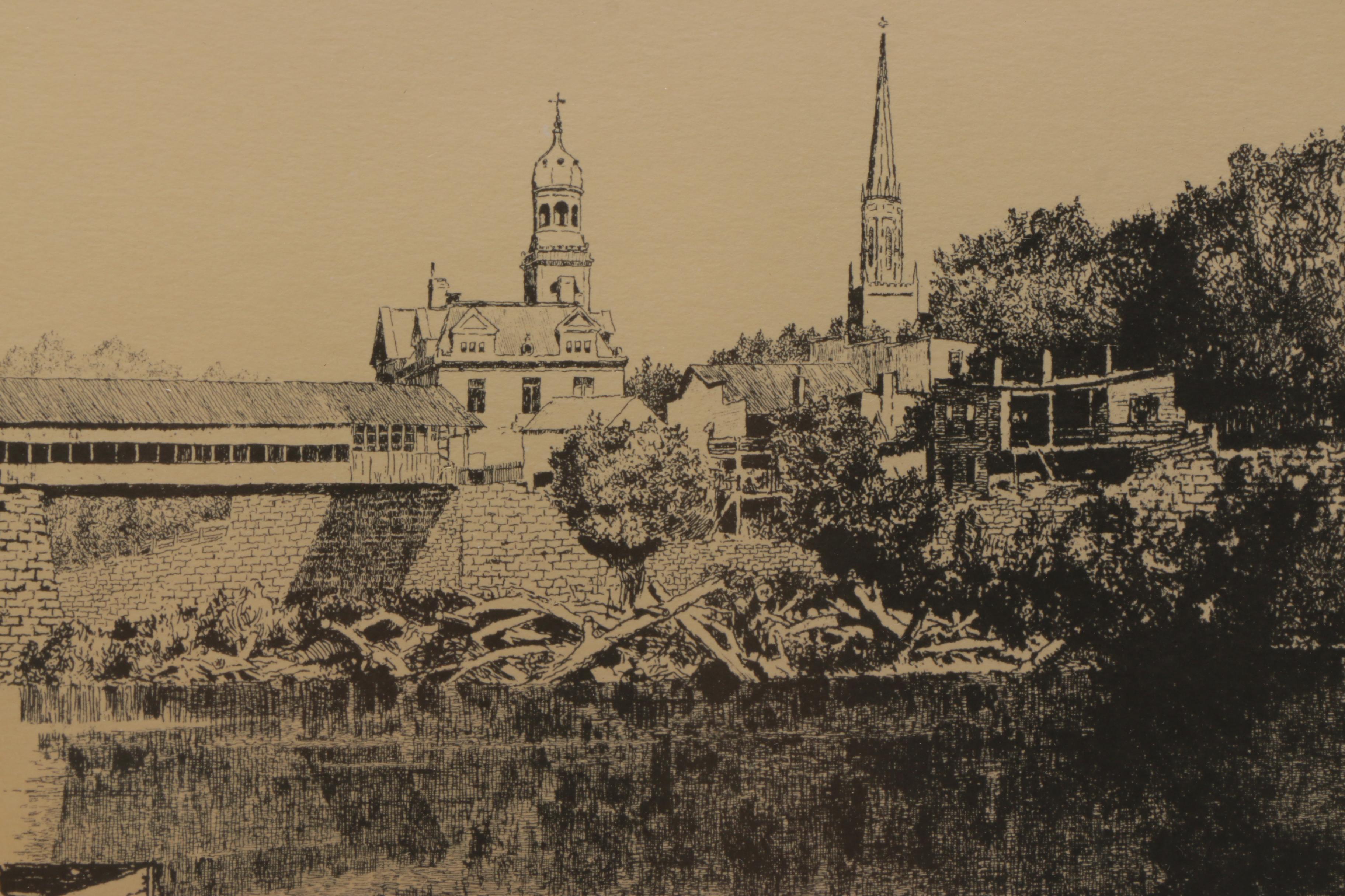 Two Black-and-White Prints after Paul Sawyier and Caroline Williams