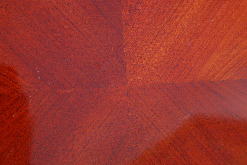 Glass Top Cherry Finish Console Table