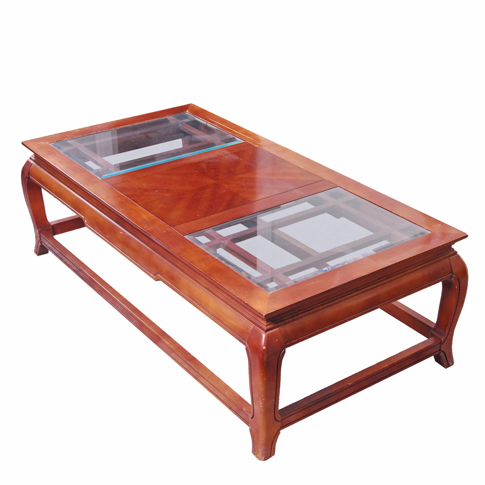 Wood and Glass Coffee Table