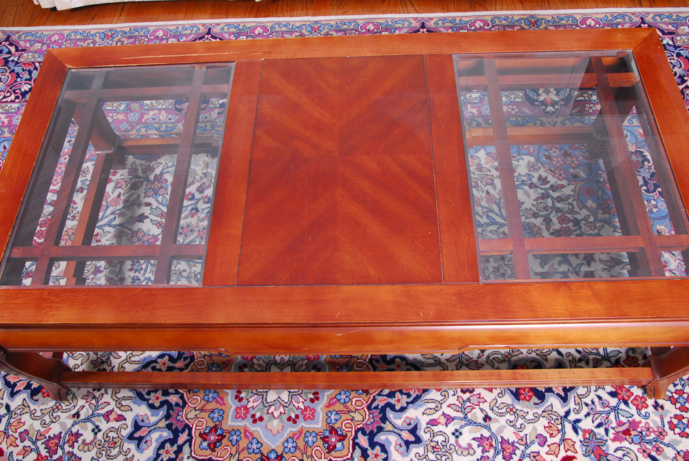Wood and Glass Coffee Table