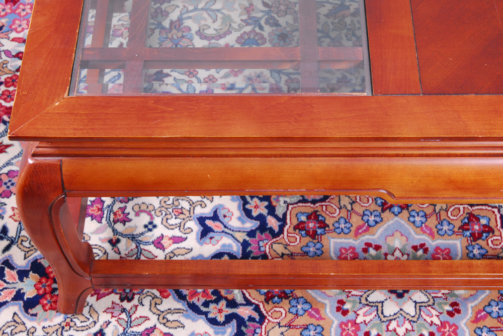 Wood and Glass Coffee Table