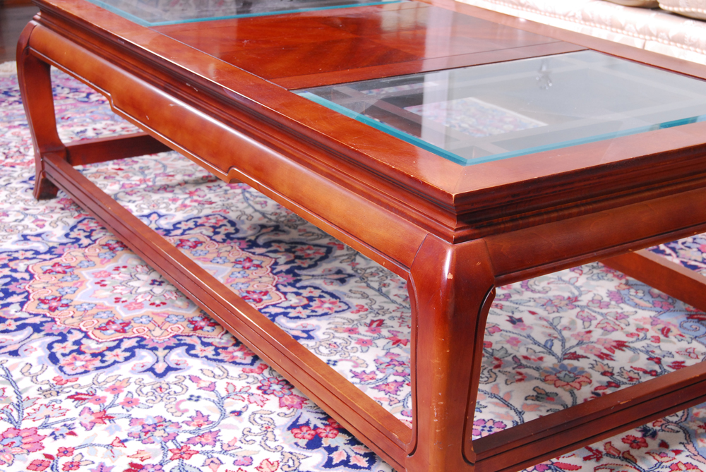 Wood and Glass Coffee Table