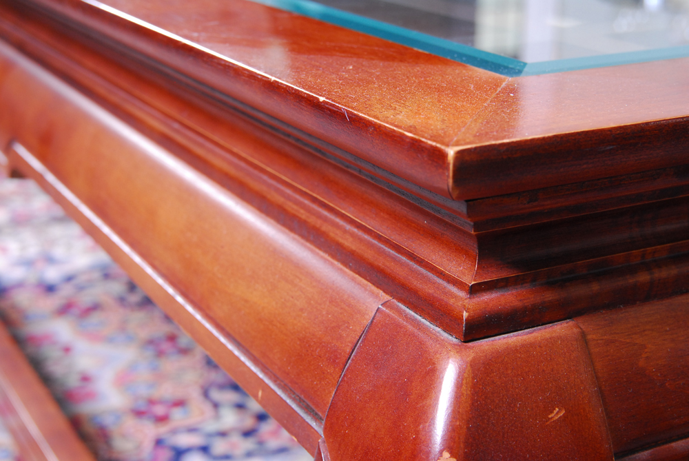 Wood and Glass Coffee Table