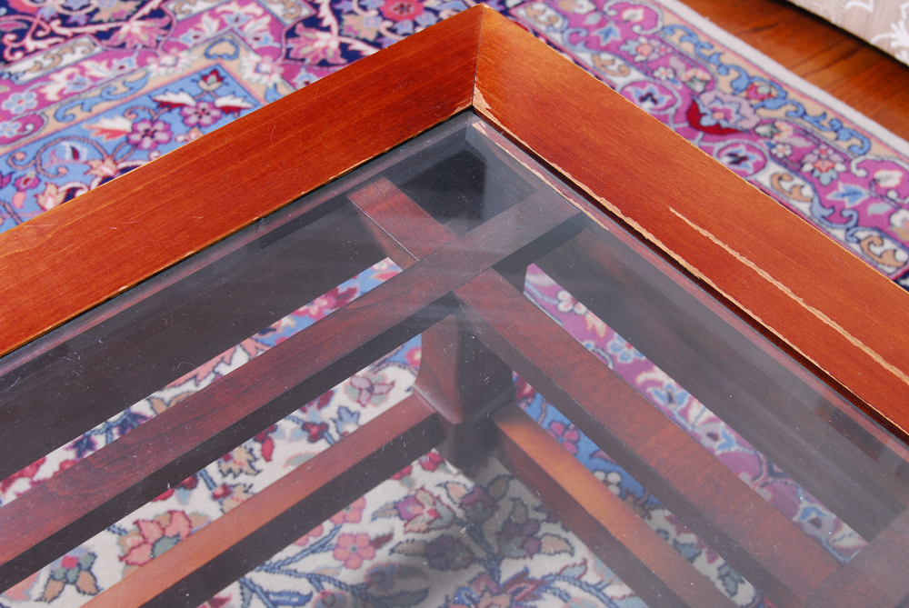 Wood and Glass Coffee Table