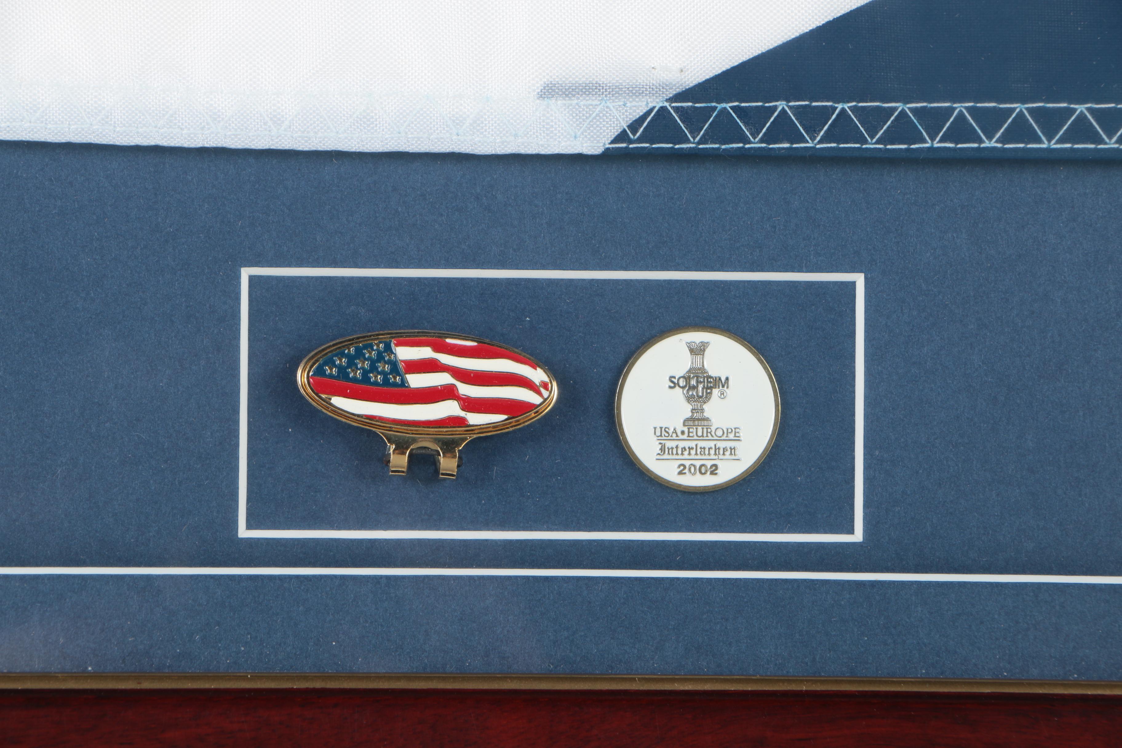 Autographed Commemorative Solheim Cup Flag And Pins