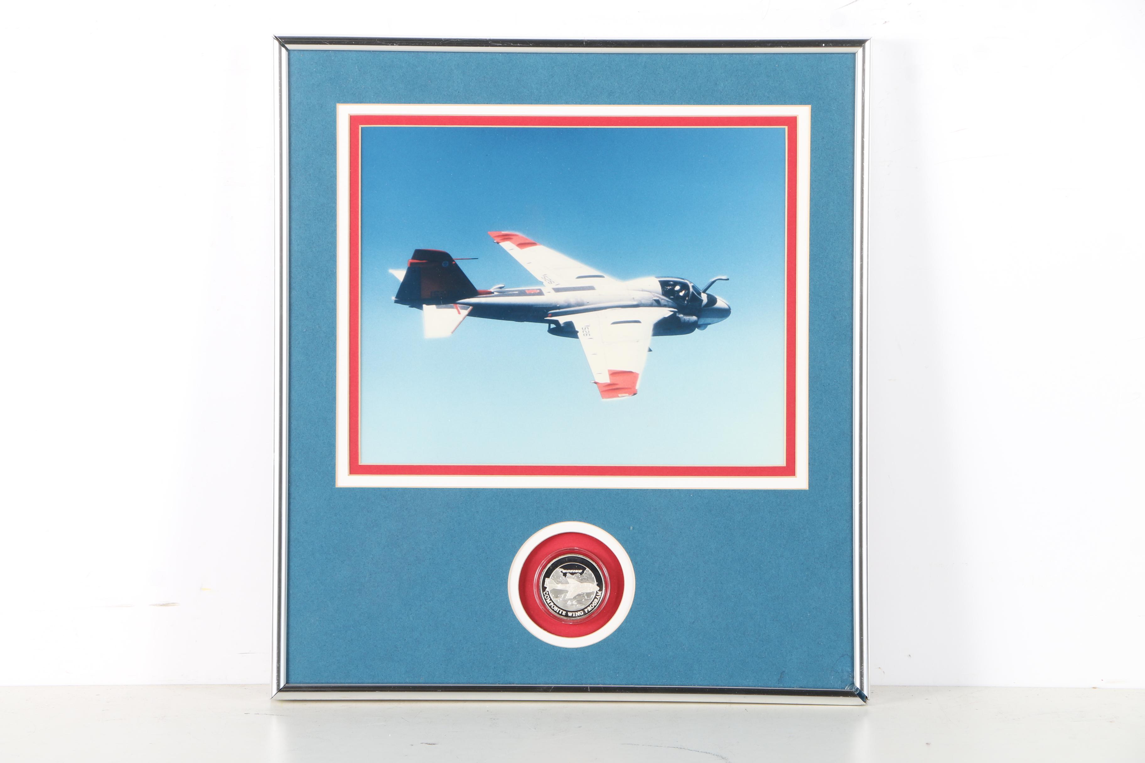 Two Framed Color Photographs of Boeing Aircraft