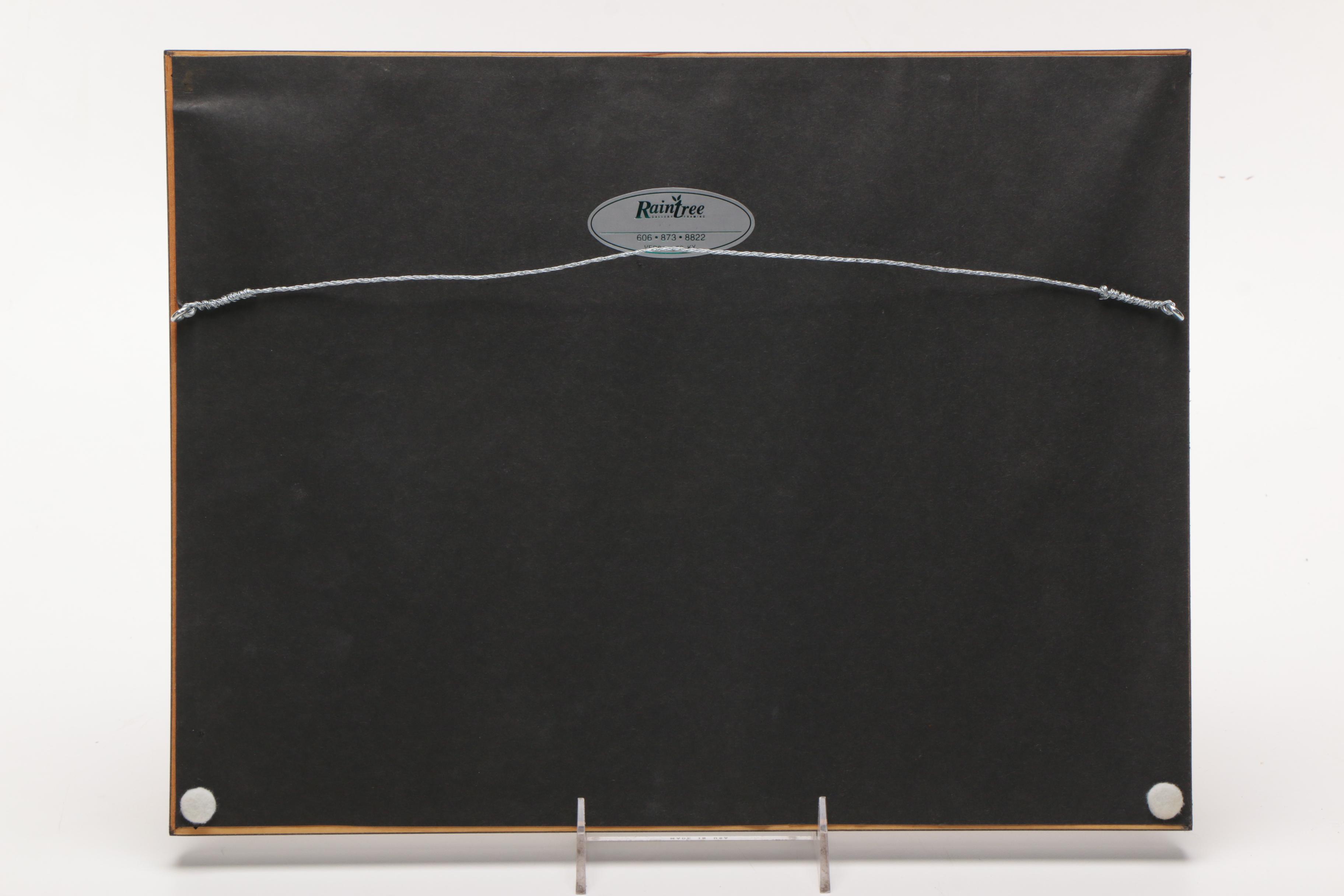 Two 1960s Ink Drawings of Tropical Landscapes