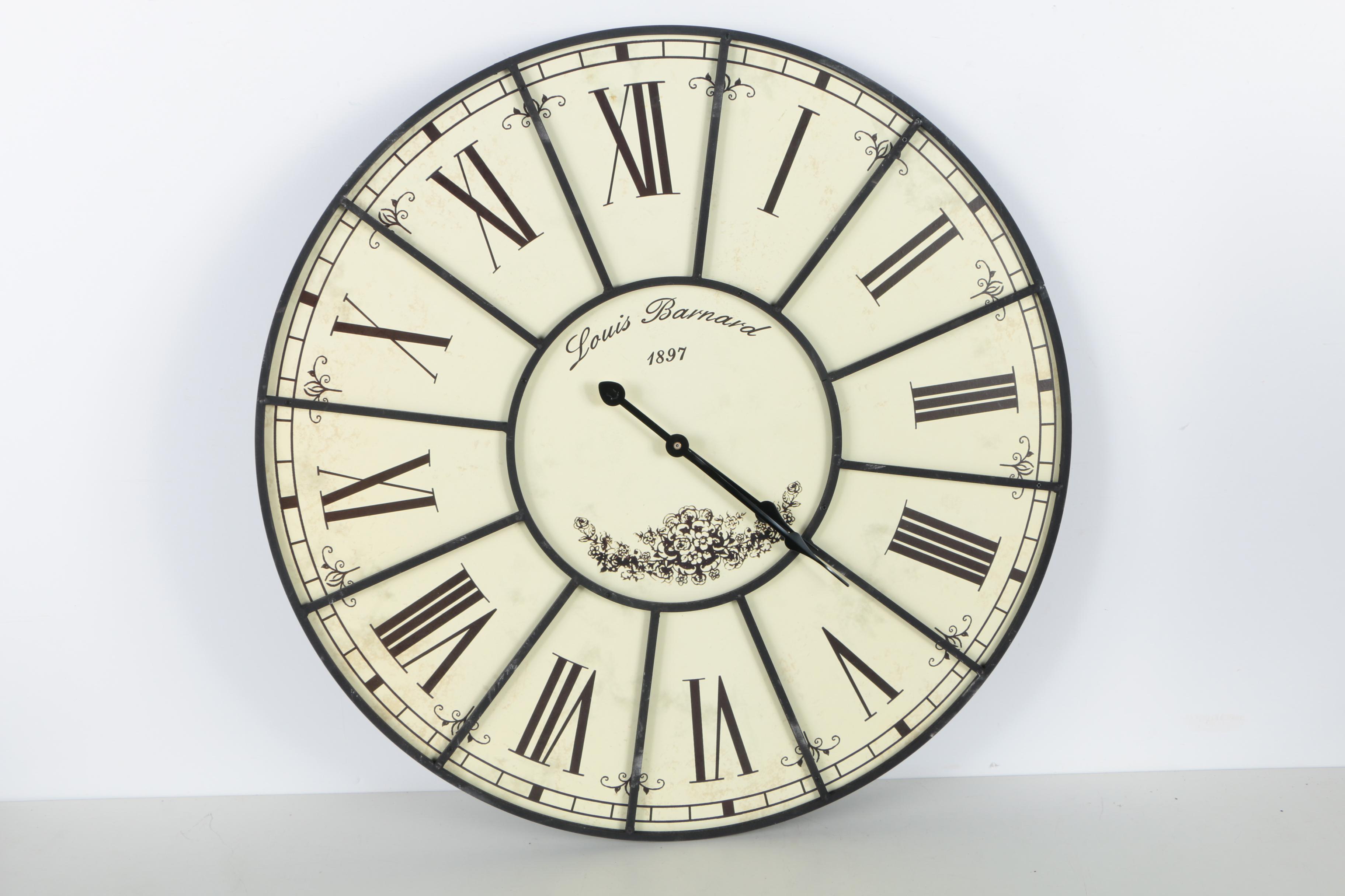 Two Oversized Analog Wall Clocks