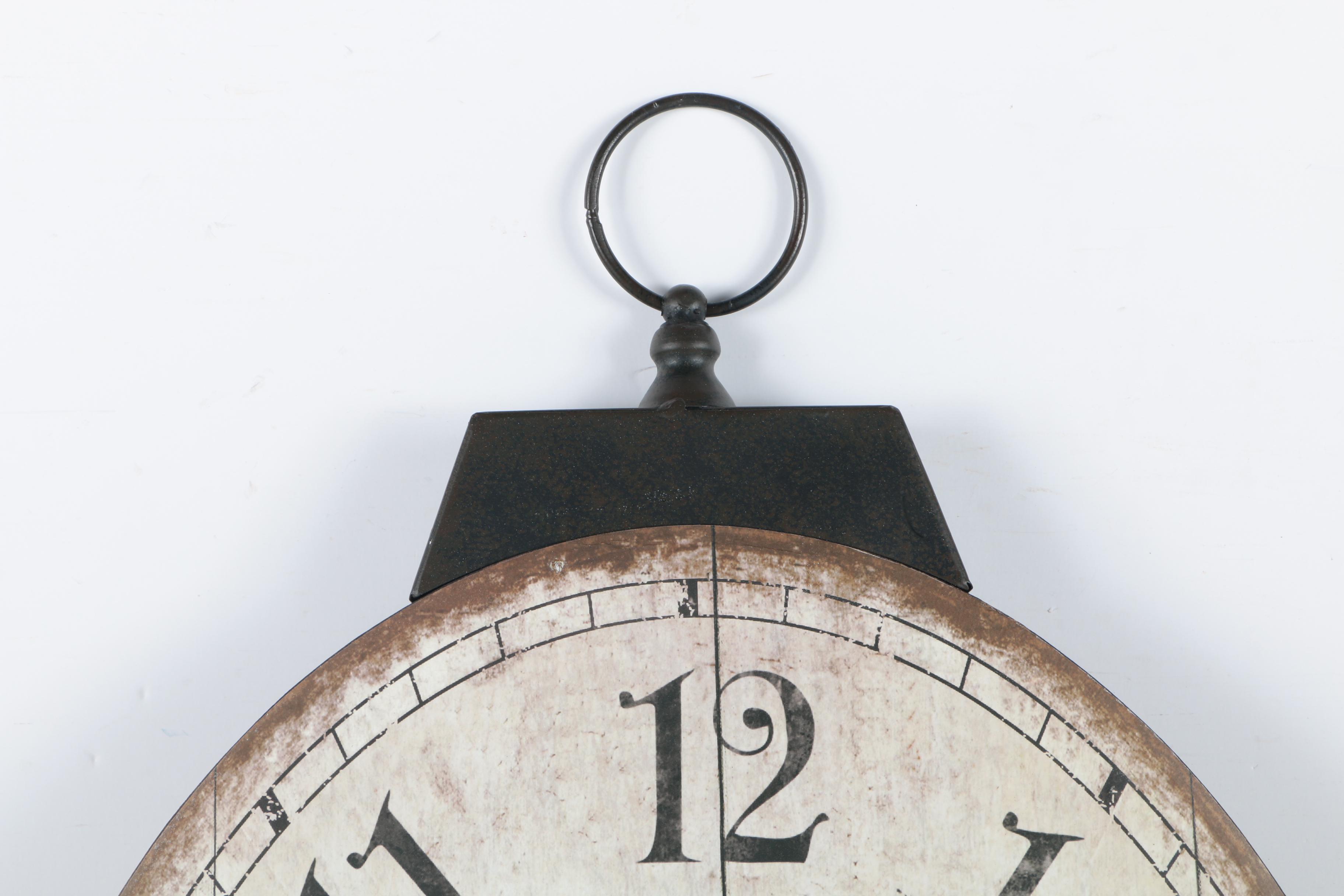 Two Oversized Analog Wall Clocks