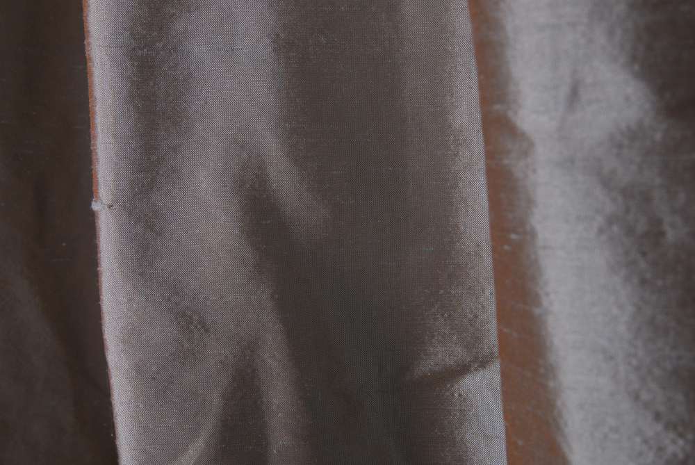 Gray Silk Window Curtain Set of Four Panels