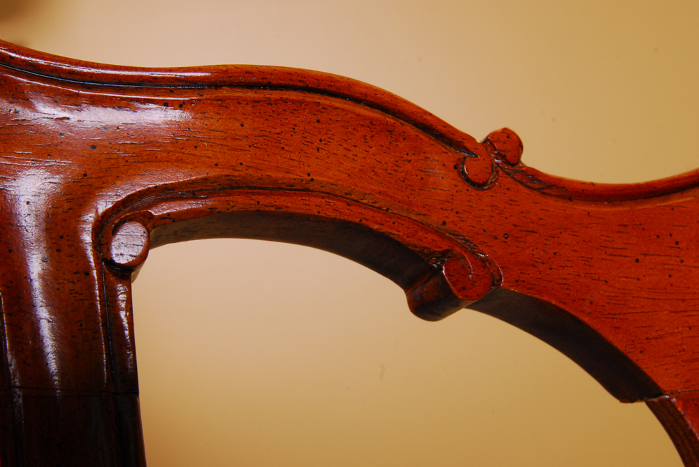 Set of Four Wooden White-padded Chippendale Style Chairs