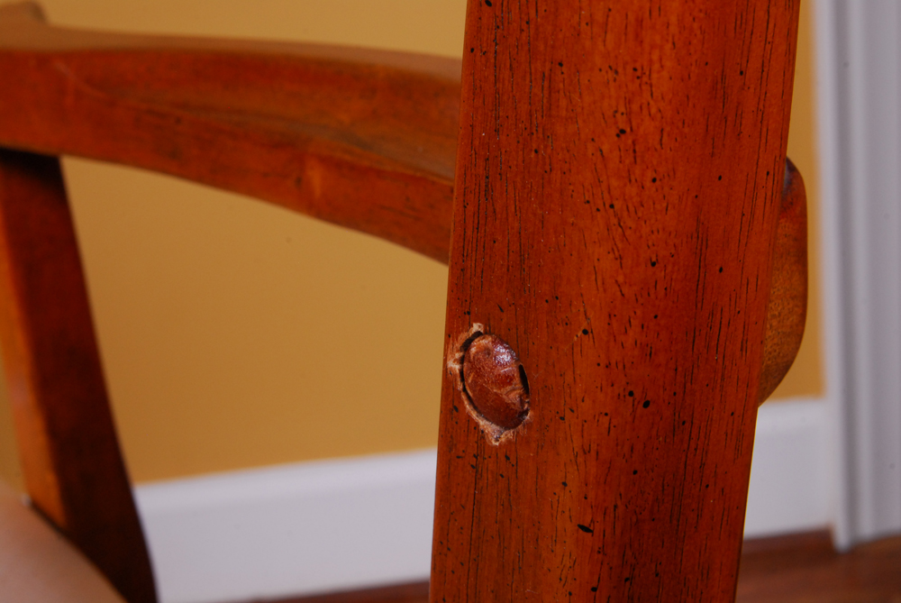 Set of Four Wooden White-padded Chippendale Style Chairs