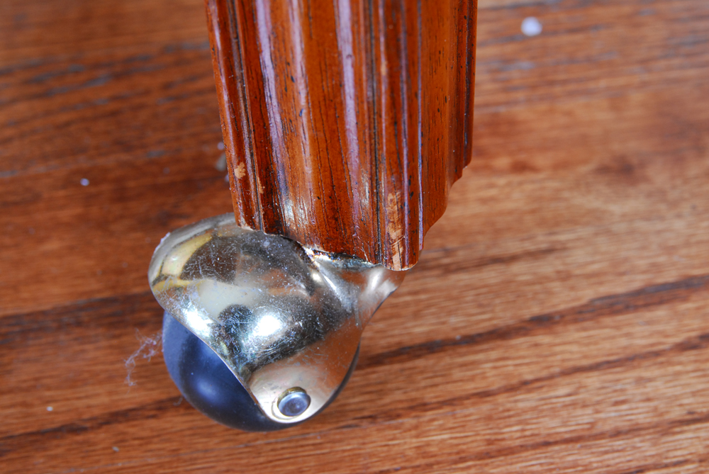 Set of Four Wooden White-padded Chippendale Style Chairs