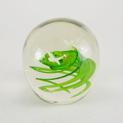 Green Blown Glass Paperweight