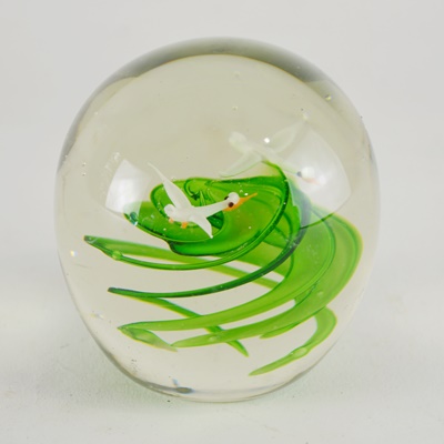 Green Blown Glass Paperweight