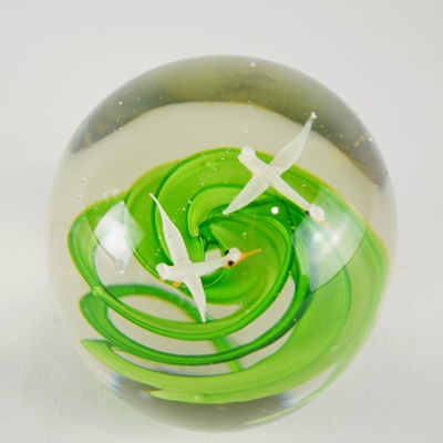 Green Blown Glass Paperweight