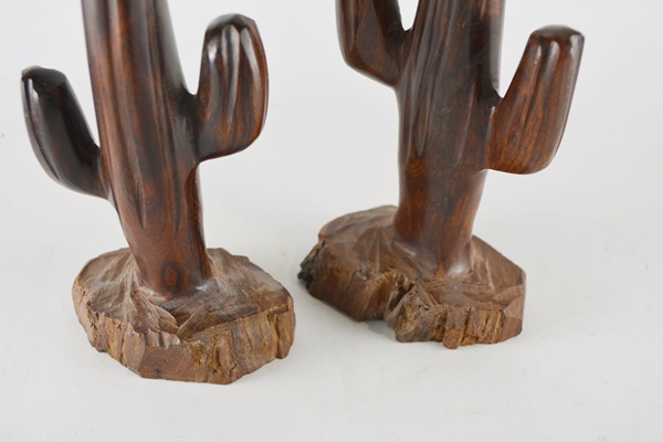 Pair of Ironwood Cacti Sculptures
